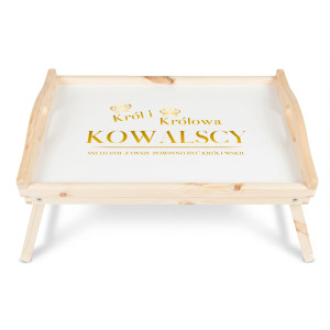 Personalizowana tacka śniadaniowa do łóżka z nadrukiem UV 51x32x24 cm