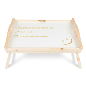Personalizowana tacka śniadaniowa do łóżka z nadrukiem UV 51x32x24 cm