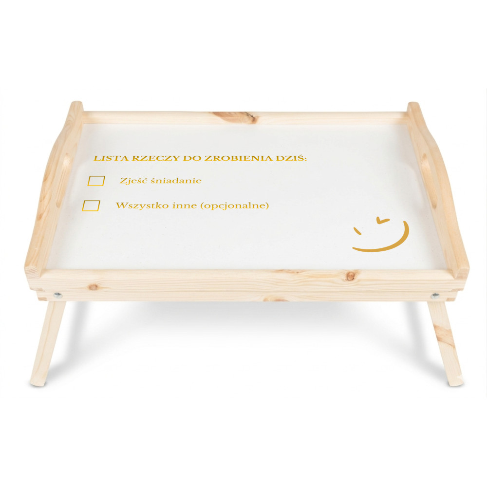 Personalizowana tacka śniadaniowa do łóżka z nadrukiem UV 51x32x24 cm