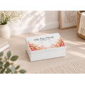 Personalizowane pudełko na Dzień Nauczyciela z nadrukiem UV 30x20x13,5 cm - białe