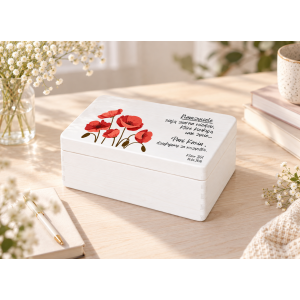 Personalizowane pudełko na Dzień Nauczyciela z nadrukiem UV 30x20x13,5 cm - białe