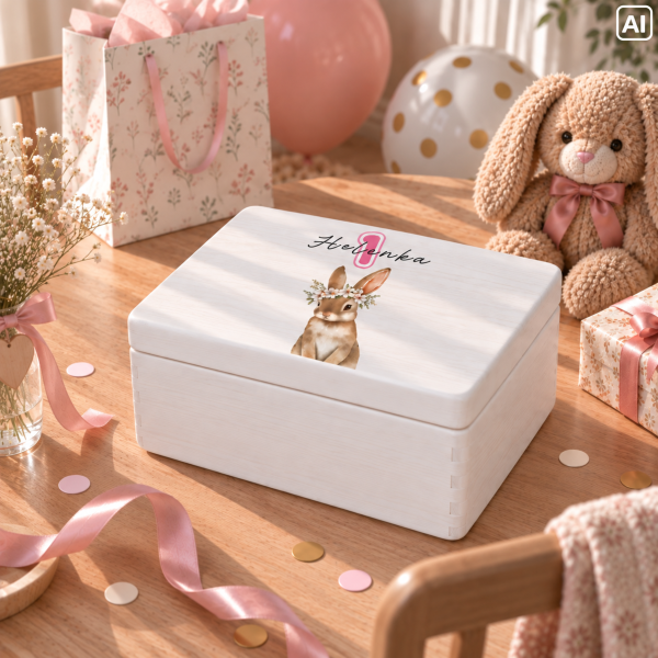 Personalizowana skrzynka dla dziecka na urodziny 30x20x13,5 cm