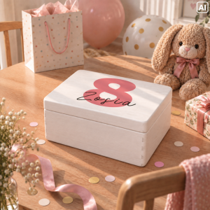 Personalizowana skrzynka dla dziecka na urodziny 30x20x13,5 cm