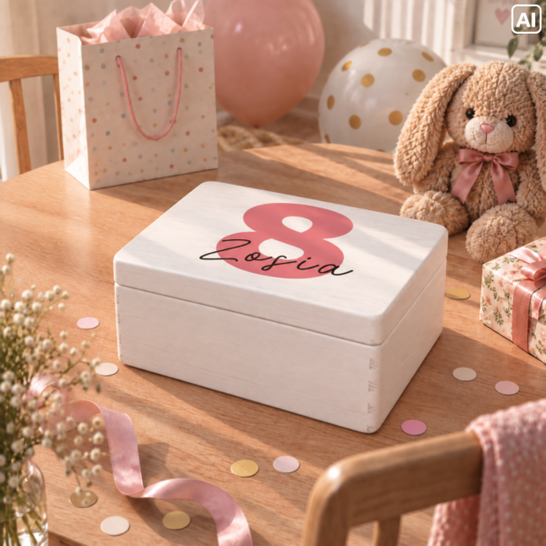 Personalizowana skrzynka dla dziecka na urodziny 30x20x13,5 cm