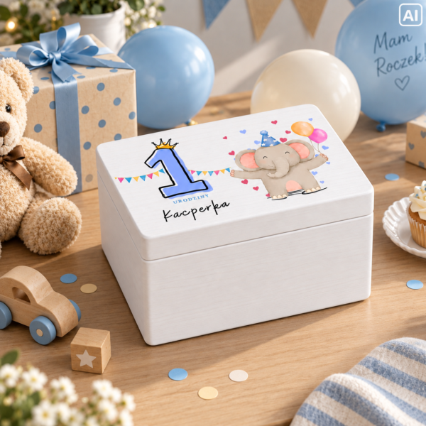 Personalizowana skrzynka dla dziecka na urodziny 40x30x23 cm