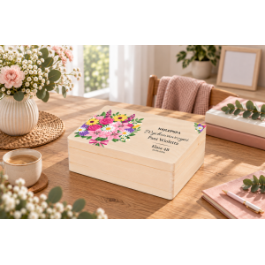 Personalizowane pudełko na Dzień Nauczyciela z nadrukiem UV 40x30x13,5 cm - naturalny