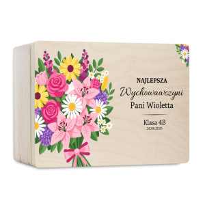 Personalizowane pudełko na Dzień Nauczyciela z nadrukiem UV 40x30x13,5 cm - naturalny