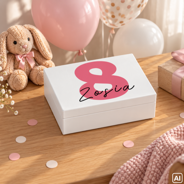 Personalizowana skrzynka dla dziecka na urodziny 40x30x13,5 cm