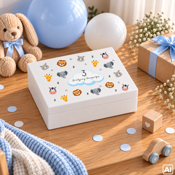 Personalizowana skrzynka dla dziecka na urodziny 40x30x13,5 cm