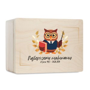 Personalizowane pudełko na Dzień Nauczyciela z nadrukiem UV 40x30x13,5 cm - naturalne