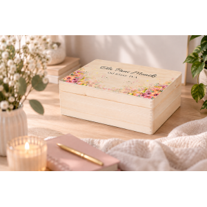 Personalizowane pudełko na Dzień Nauczyciela z nadrukiem UV 40x30x13,5 cm - naturalne