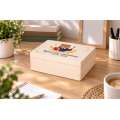 Personalizowane pudełko na Dzień Nauczyciela z nadrukiem UV 40x30x13,5 cm - naturalne