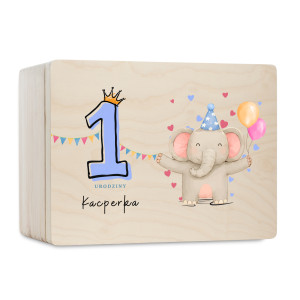 Personalizowana skrzynka dla dziecka na urodziny 30x20x13,5 cm