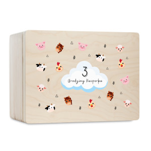 Personalizowana skrzynka dla dziecka na urodziny 30x20x13,5 cm