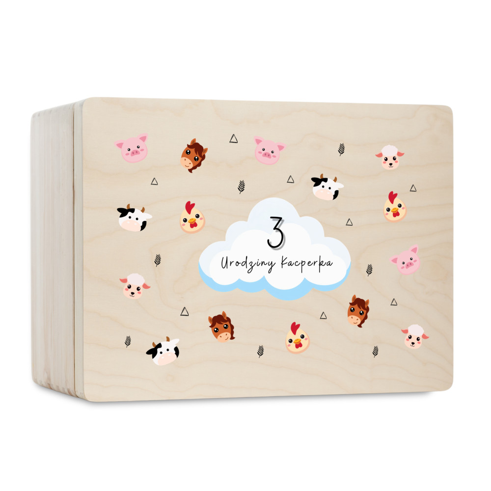 Personalizowana skrzynka dla dziecka na urodziny 30x20x13,5 cm