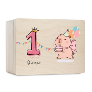 Personalizowana skrzynka dla dziecka na urodziny 40x30x13,5 cm