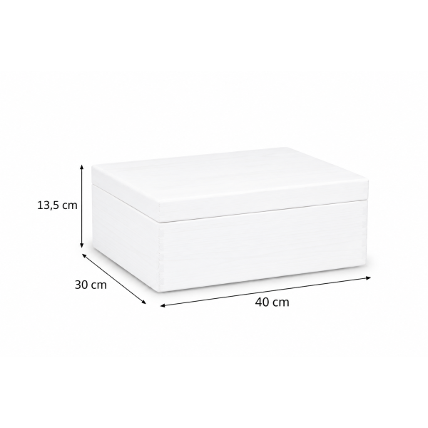 Personalizowane pudełko na Dzień Nauczyciela z nadrukiem UV 40x30x13,5 cm - biała