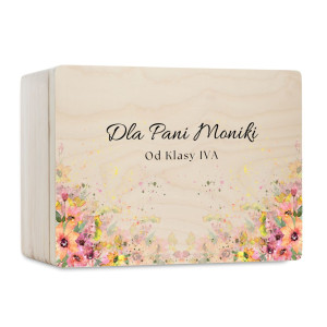Personalizowane pudełko na Dzień Nauczyciela z nadrukiem UV 40x30x23 cm - naturalny