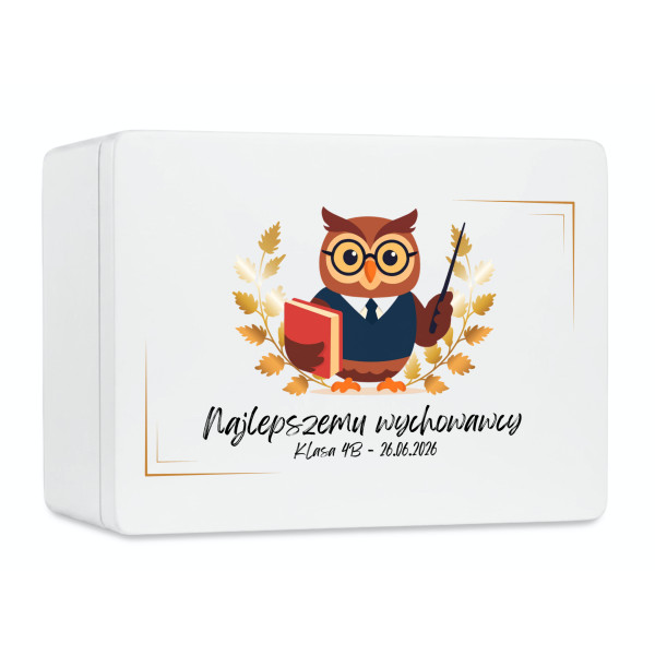 Personalizowane pudełko na Dzień Nauczyciela z nadrukiem UV 40x30x23 cm
