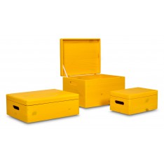 Skrzynka drewniana z deklem 30x20x13,5 cm Signal yellow