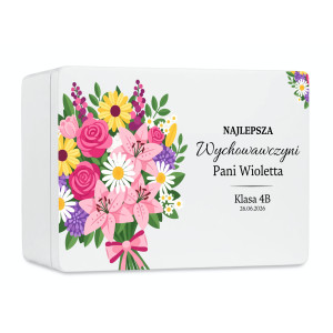 Personalizowane pudełko na Dzień Nauczyciela z nadrukiem UV 40x30x23 cm - biały
