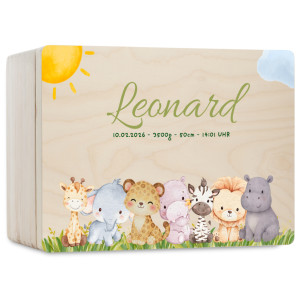 Personalizowane pudełko wspomnień dla dziecka 30x20x13,5 cm bez uchwytów– nadruk UV
