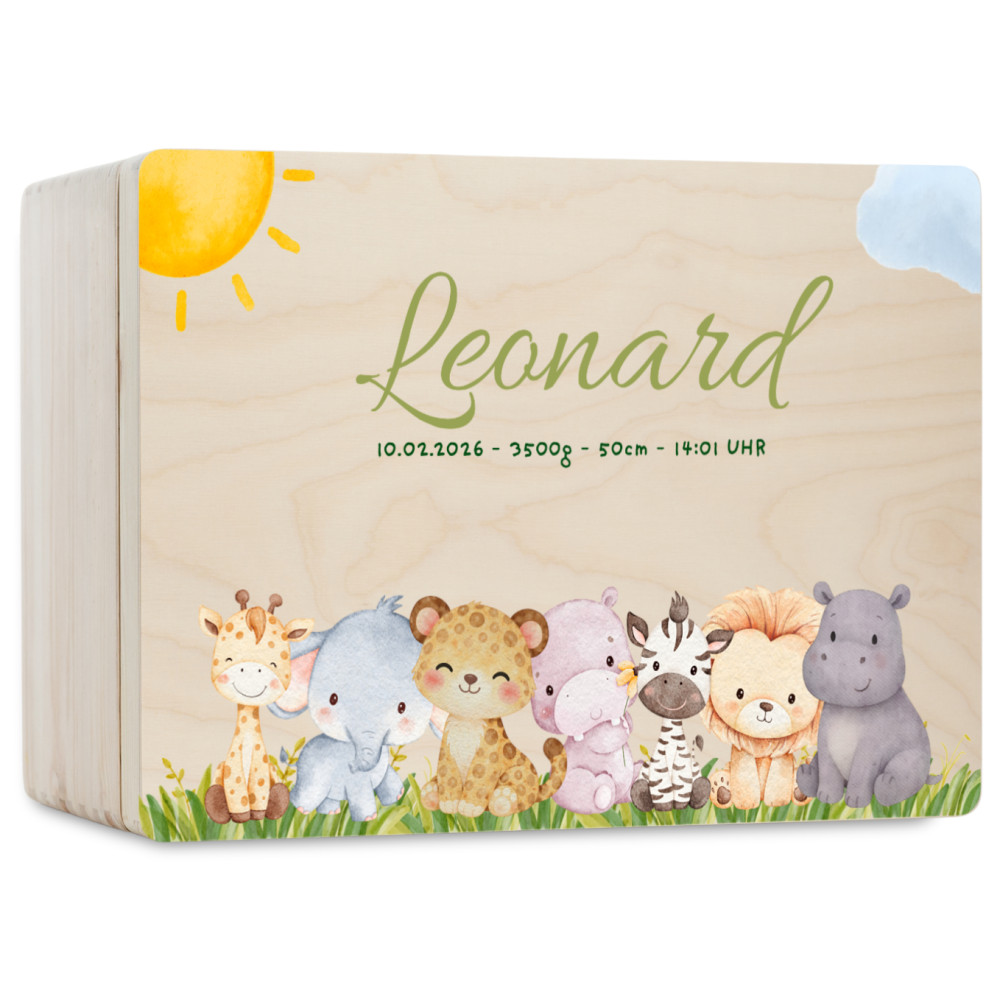 Personalizowane pudełko wspomnień dla dziecka 30x20x13,5 cm bez uchwytów– nadruk UV