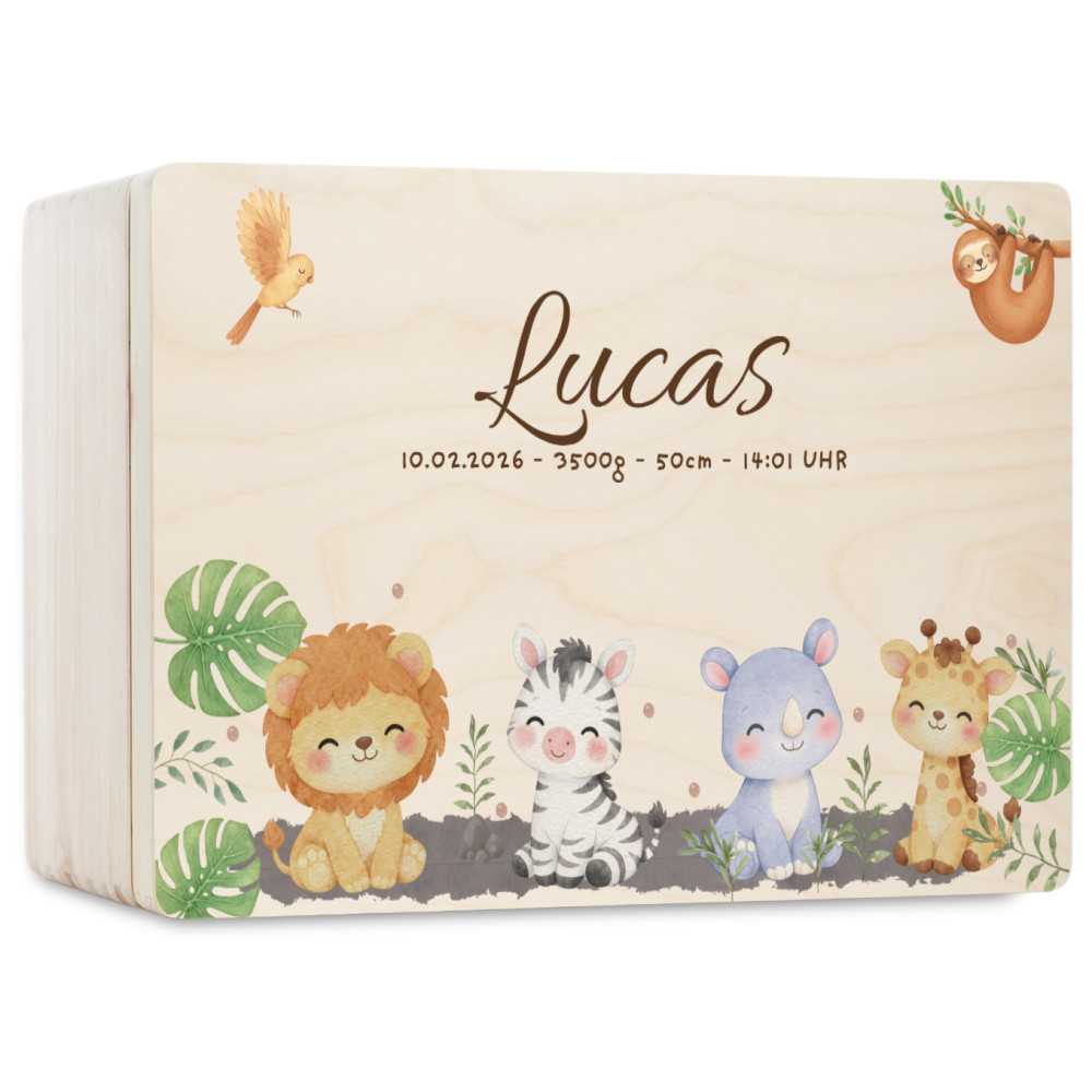 Personalizowane pudełko wspomnień dla dziecka 30x20x13,5 cm bez uchwytów– nadruk UV