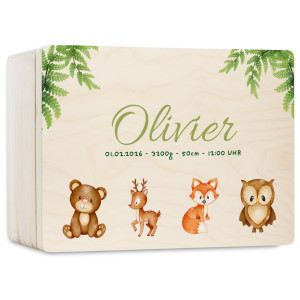 Personalizowane pudełko wspomnień dla dziecka 30x20x13,5 cm bez uchwytów– nadruk UV