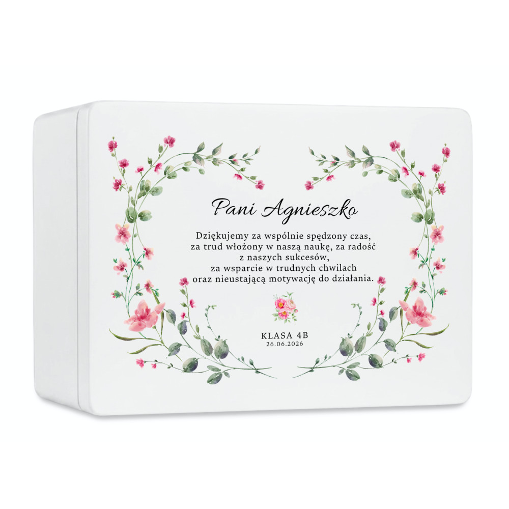 Personalizowane pudełko na Dzień Nauczyciela z nadrukiem UV 40x30x23 cm - biały