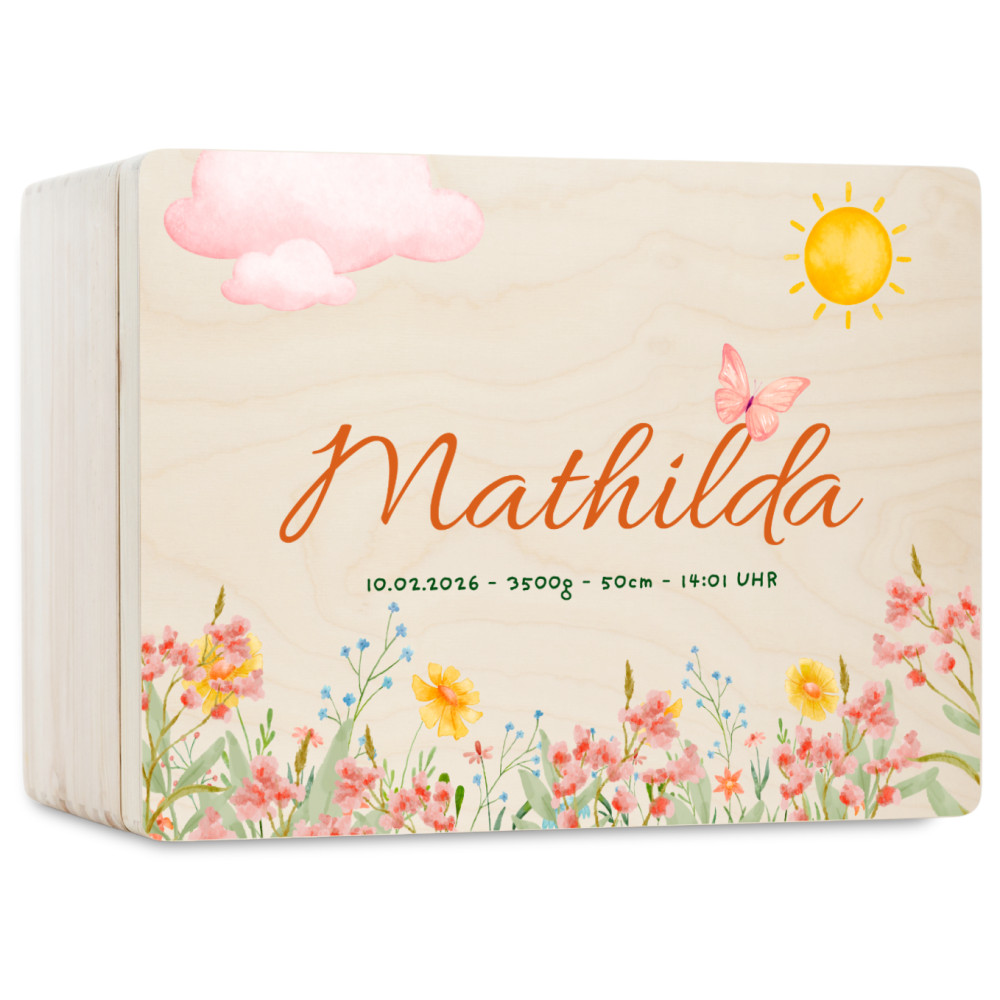 Personalizowane pudełko wspomnień dla dziecka 30x20x13,5 cm bez uchwytów– nadruk UV