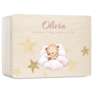 Personalizowane pudełko wspomnień dla dziecka 30x20x13,5 cm bez uchwytów– nadruk UV