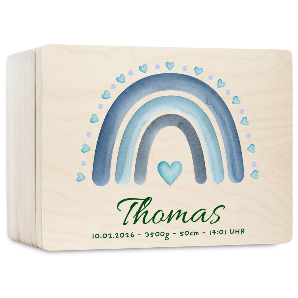 Personalizowane pudełko wspomnień dla dziecka 30x20x13,5 cm bez uchwytów– nadruk UV