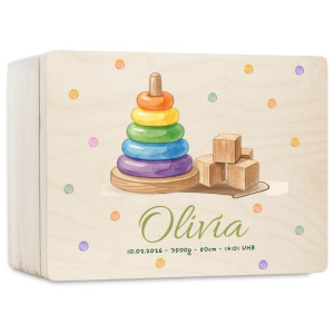 Personalizowane pudełko wspomnień dla dziecka 30x20x13,5 cm bez uchwytów– nadruk UV