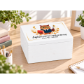 Personalizowane pudełko na Dzień Nauczyciela z nadrukiem UV 40x30x23 cm - biały