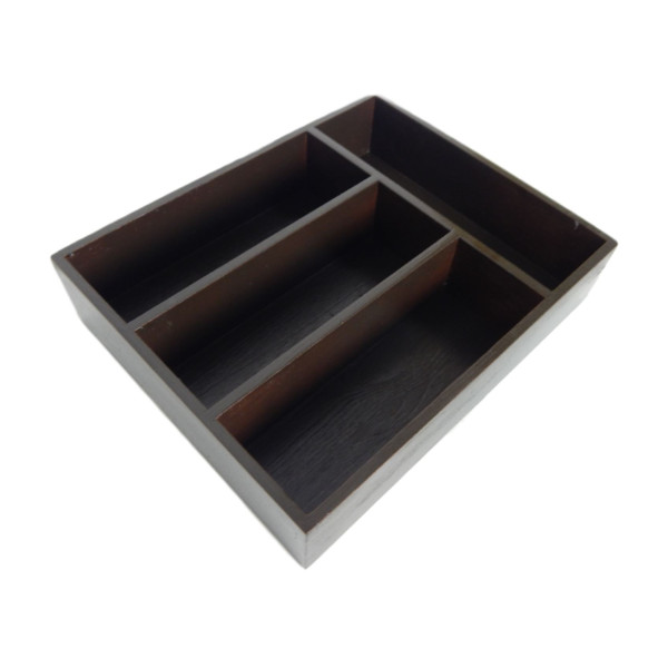 Skrzynka na sztućce drewniana 25x31x7 cm Brązowa