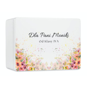 Personalizowane pudełko na Dzień Nauczyciela z nadrukiem UV 40x30x23 cm - biały