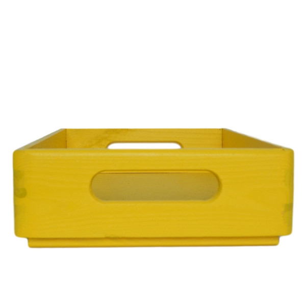 Skrzynka drewniana 30x20x7 cm Signal yellow