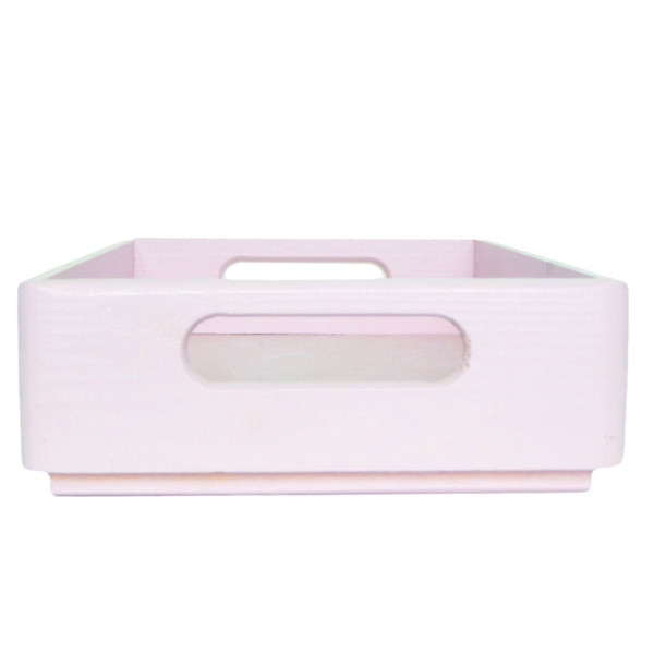 Skrzynka drewniana 30x20x7 cm Ligth pink