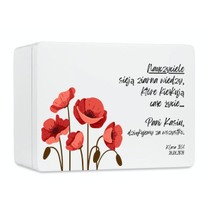 Personalizowane pudełko na Dzień Nauczyciela z nadrukiem UV 40x30x23 cm - biały
