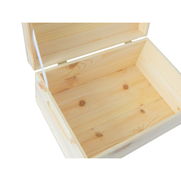 Skrzynka drewniana z deklem 37x28x18cm Natural wood