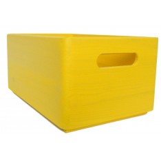 Skrzynka drewniana 30x20x13,5cm Signal yellow