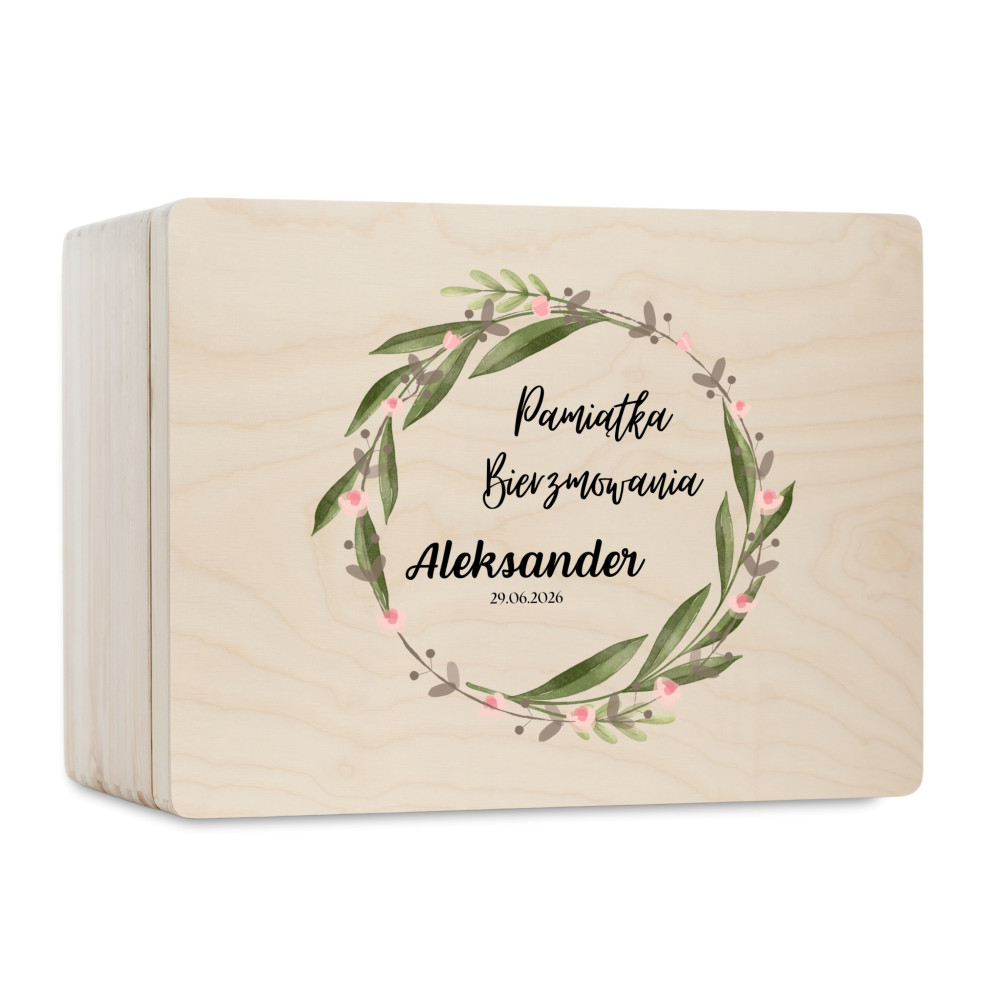 Personalizowane pudełko prezentowe na Bierzmowanie 30x20x13,5 cm