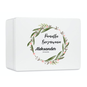 Personalizowane pudełko prezentowe na Bierzmowanie 30x20x13,5 cm białe