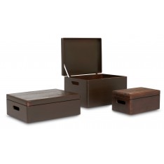 Skrzynka drewniana z deklem 30x20x13,5 cm Sepia brown