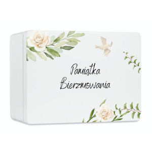 Personalizowane pudełko prezentowe na Bierzmowanie 40x30x13,5 cm białe