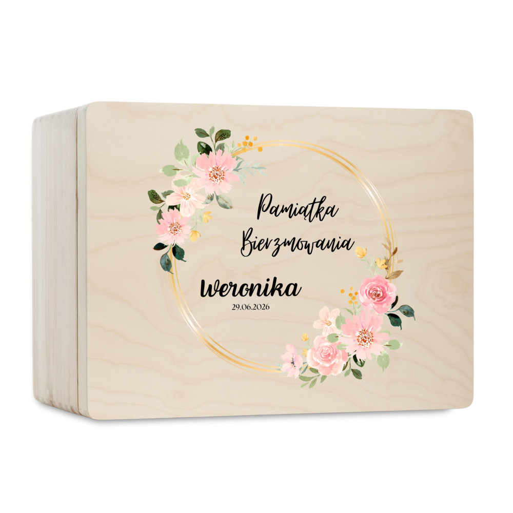Personalizowane pudełko prezentowe na Bierzmowanie 40x30x23 cm
