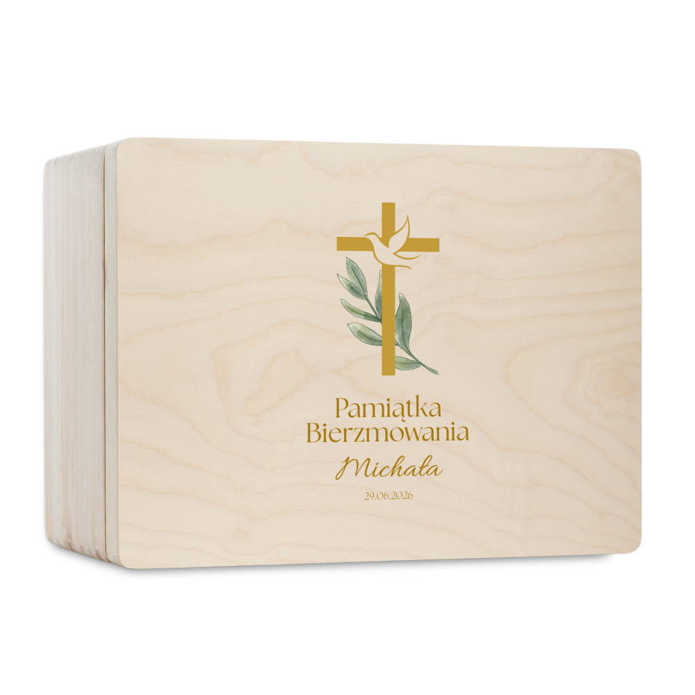 Personalizowane pudełko prezentowe na Bierzmowanie 40x30x23 cm