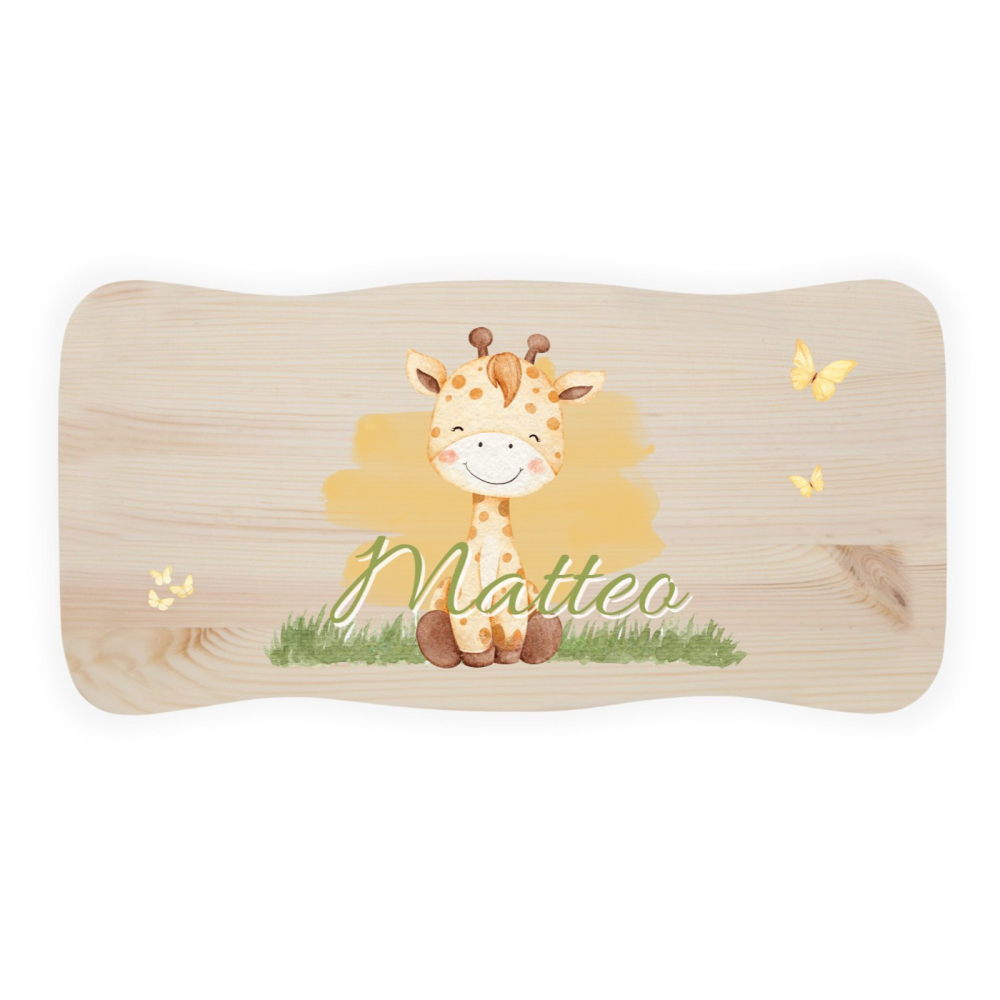 Stołek drewniany dla dziecka z imieniem personalizowany nadruk UV