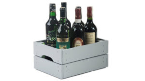 Drewniana sklrzynka na butelki